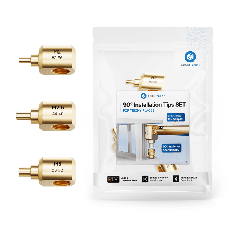 90° Installation Tip SET M2, M2.5 & M3