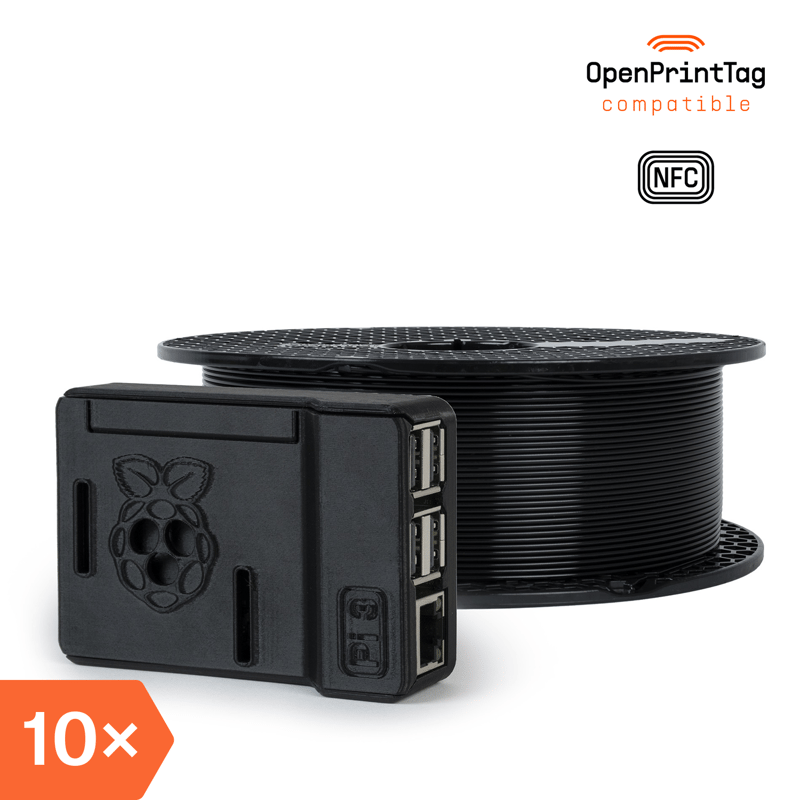 Prusament PETG V0 Jet Black 1kg (NFC) – Multipack 10 pcs