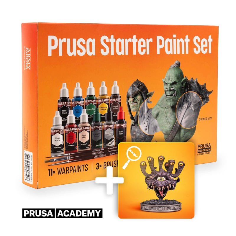 Prusa Starter Paint Set + Miniature Painting for Beginners Online course Bundle
