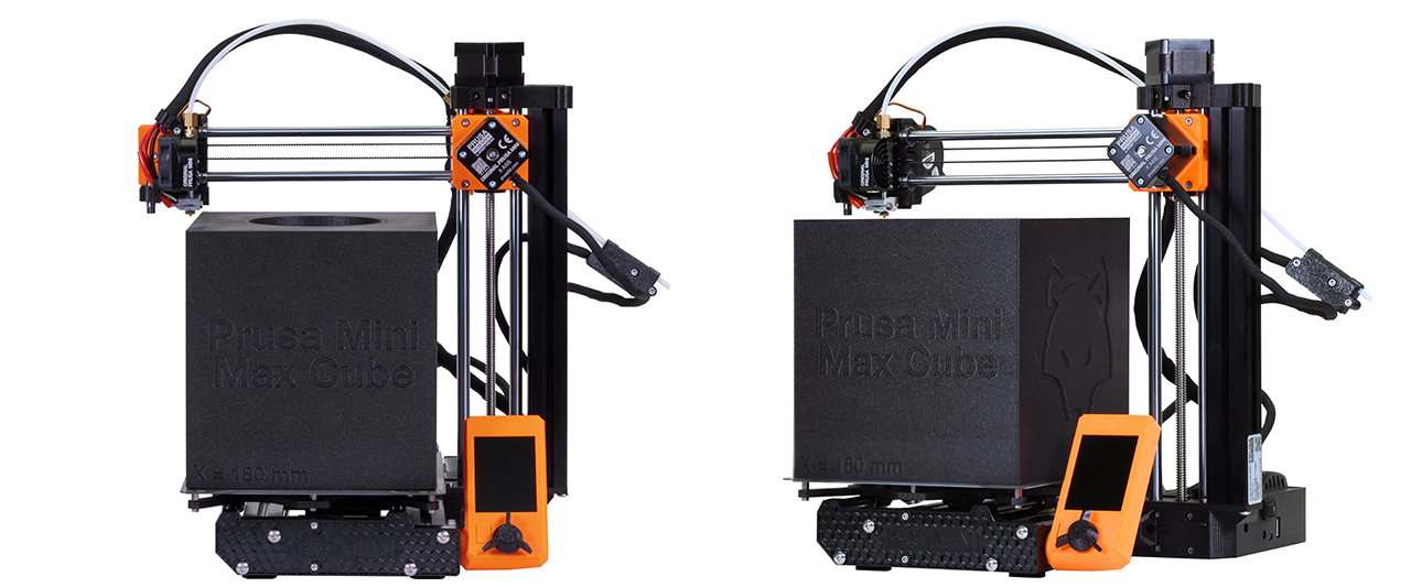 3d printed cube of maximum build volume of prusa mini+