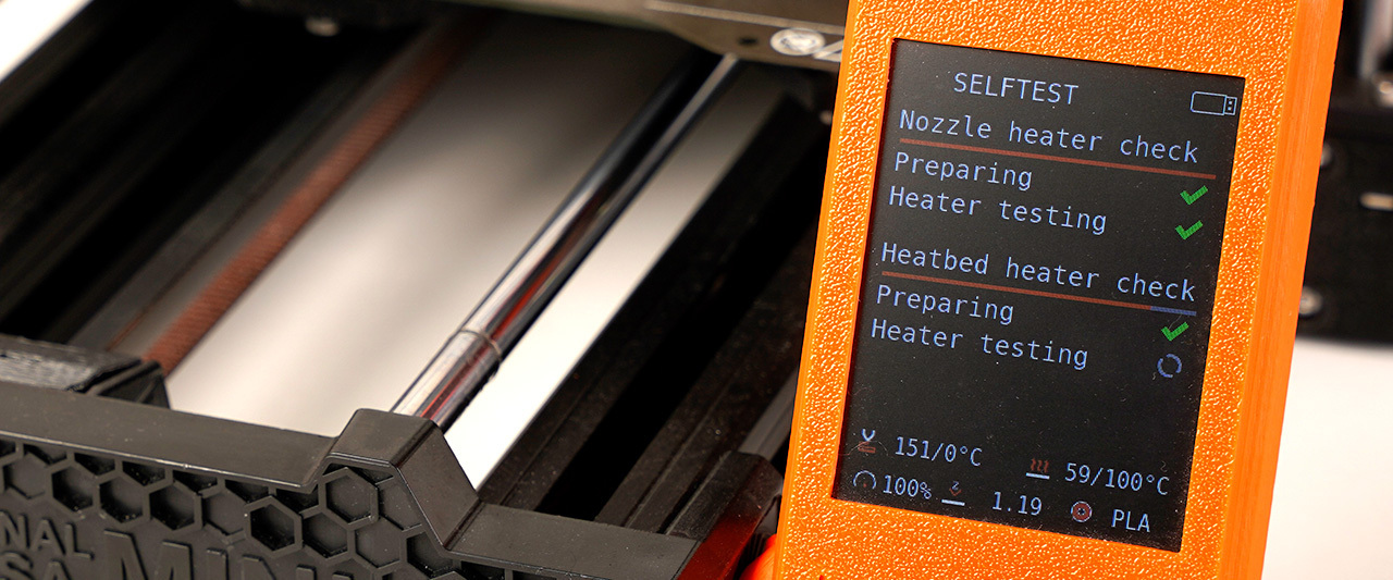 photo of the prusa mini with overlay text 'SAFETY FEATURES'