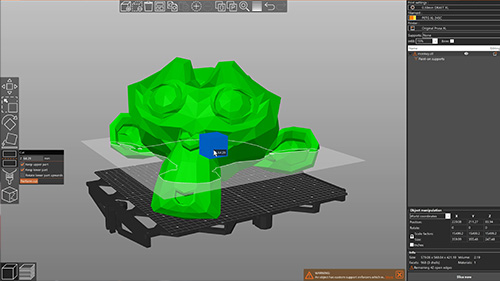 screenshot of prusaslicer with large model